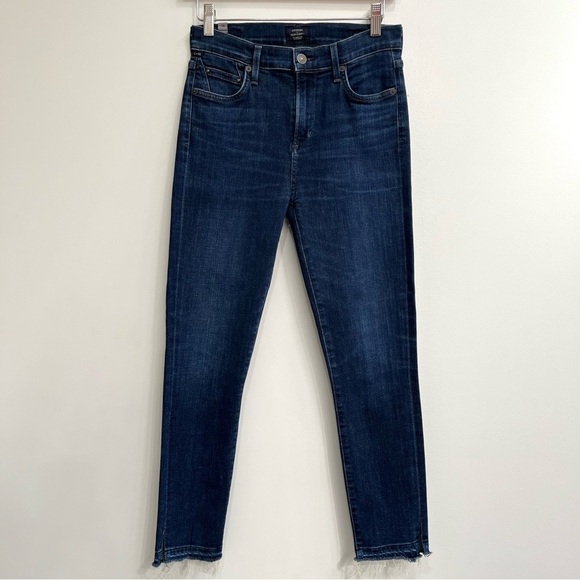 Citizens of Humanity rocket crop high rise skinny jeans raw hem size 26 - Picture 1 of 12